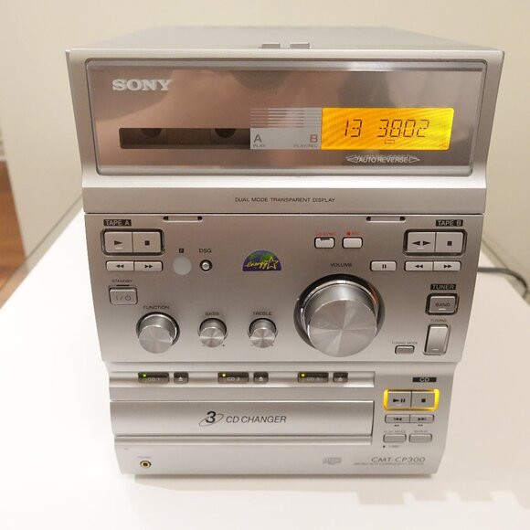 Sony CMT-CP300 HiFi Bookshelf Stereo 3-CD Changer Dual Cassette AM/FM No Remote - Picture 6 of 13